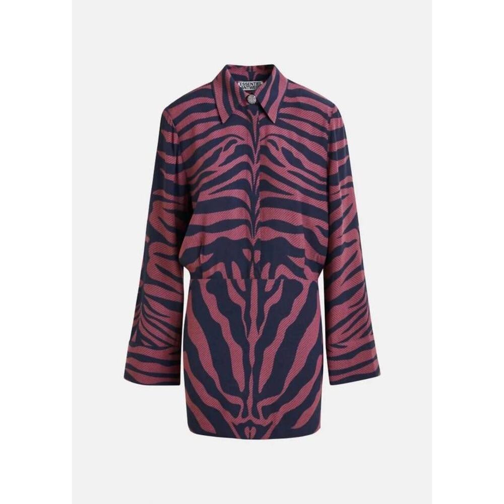 Essentiel Antwerp Isniper Shirt Mini Dress in Fudge Frappe Combo 40 US 10 - Picture 4 of 4
